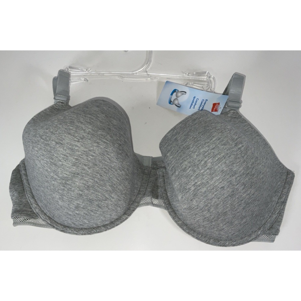 NWT Hanes‎ CG148 Everyday Comfort Underwire Bra - Gray - 40DD